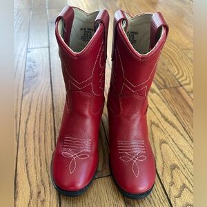 Old West Kids Bright Red Boots